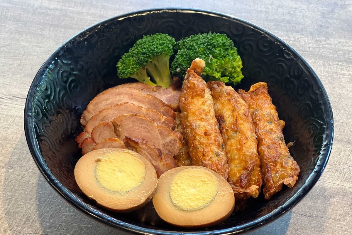 F45 Deep Fried Shrimp Paste Roll & BBQ Pork with Honey Sauce 叉燒蝦卷飯