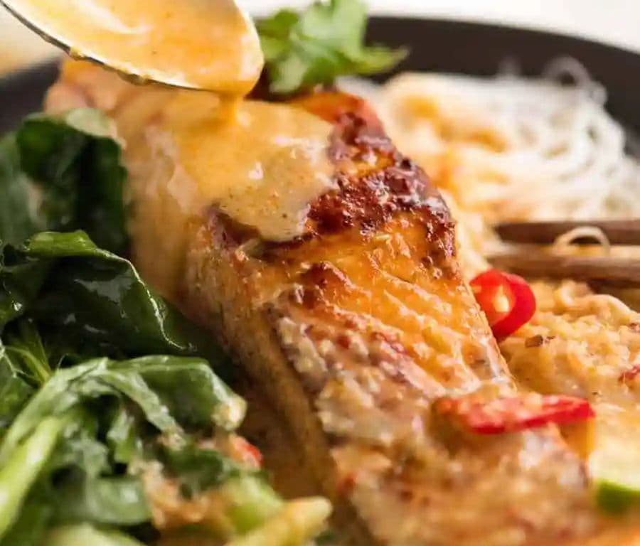 Coconut Steam Salmon Meal