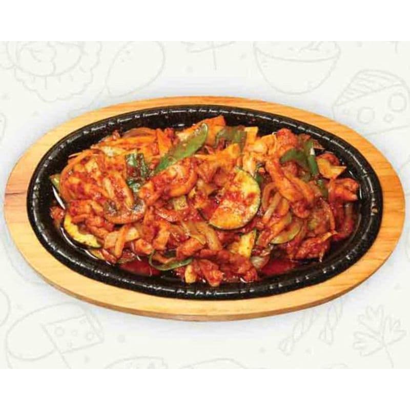 54. Spicy Chicken with Vegetables on a Hot Plate
