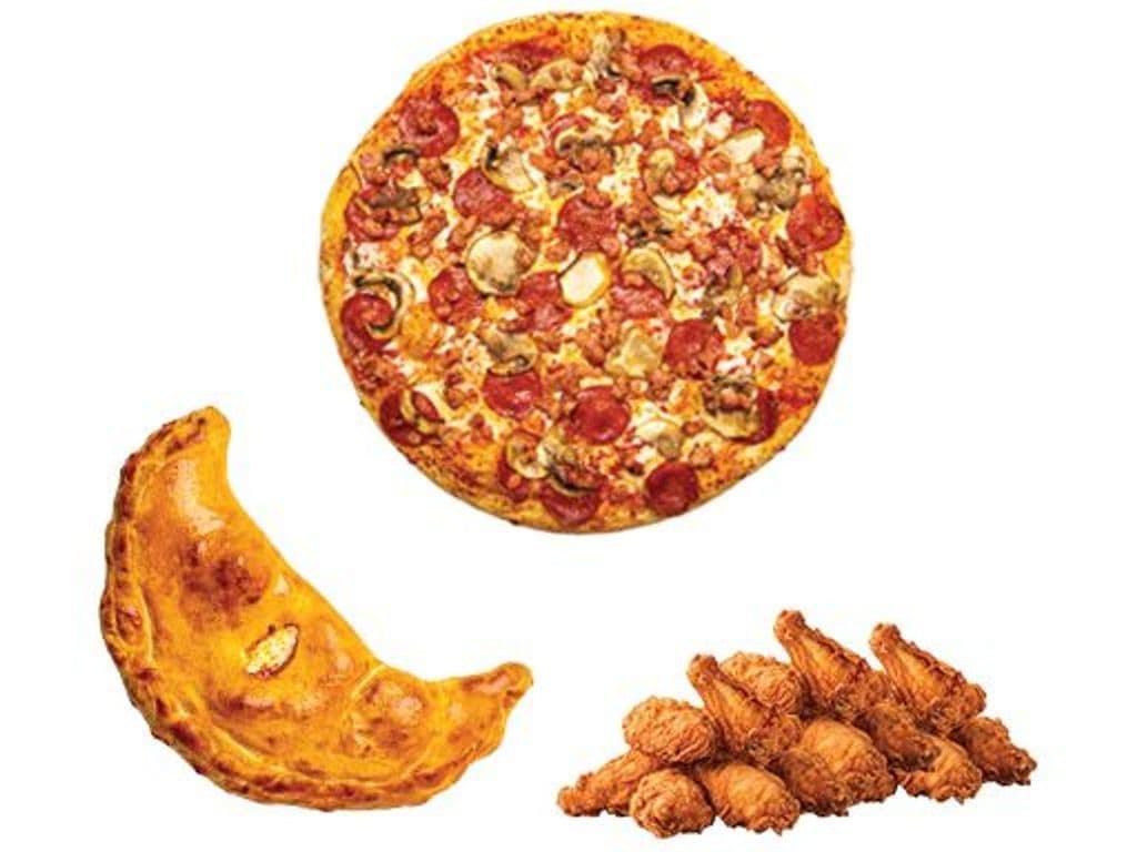 1 Panzerotti, 1 Medium Pizza & 16 Wings