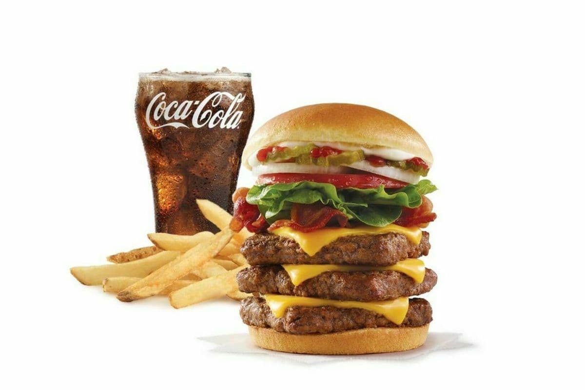 Bacon Deluxe 3/4 lb* Triple with Cheese Combo - Large
