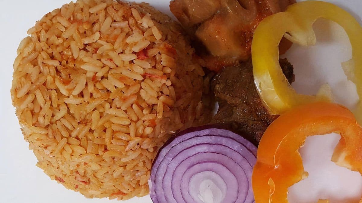 Jollof rice with Assorted meat