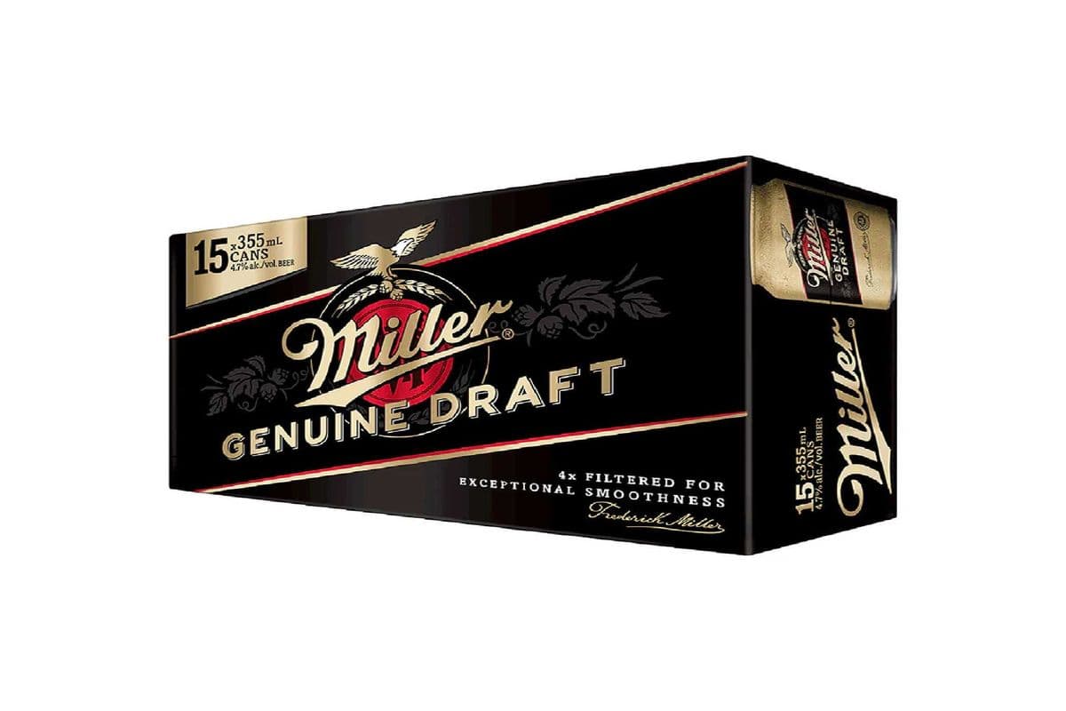 Miller Genuine Draft Beer 15 Cans (15 x 355ml)