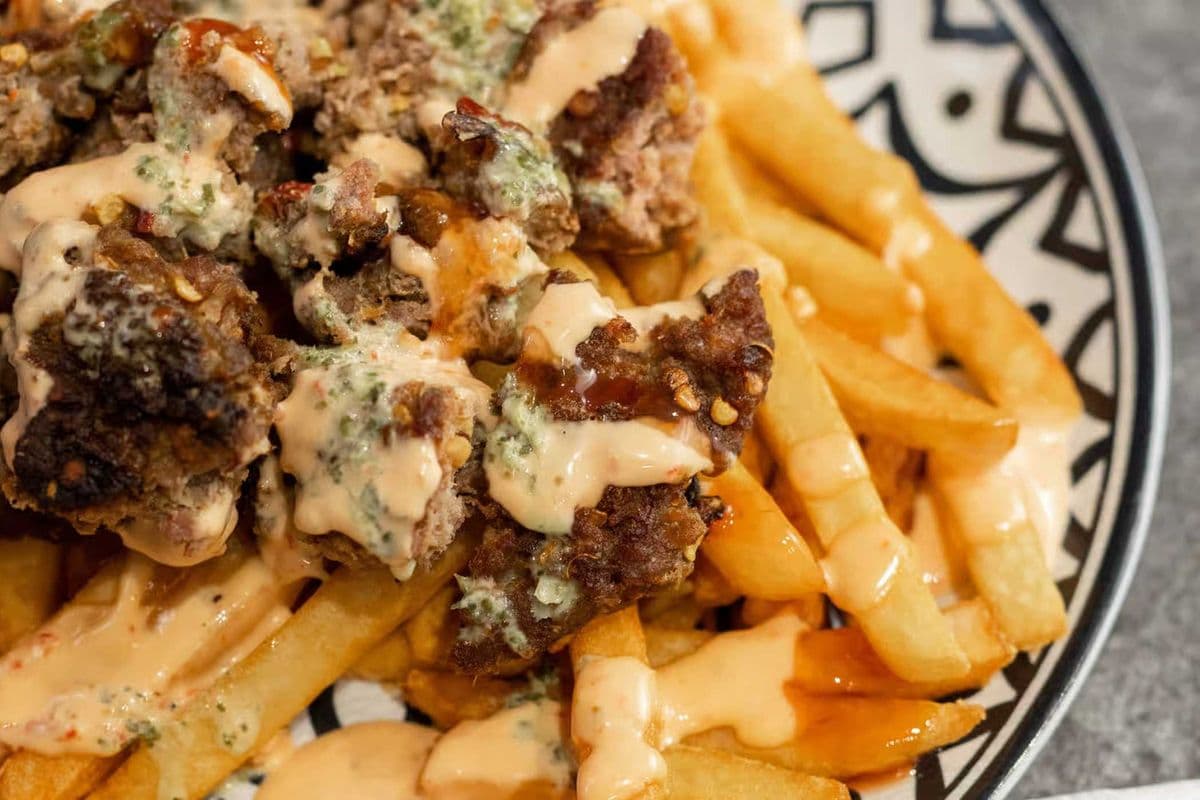 Chapli Kabab Over Fries Bowl