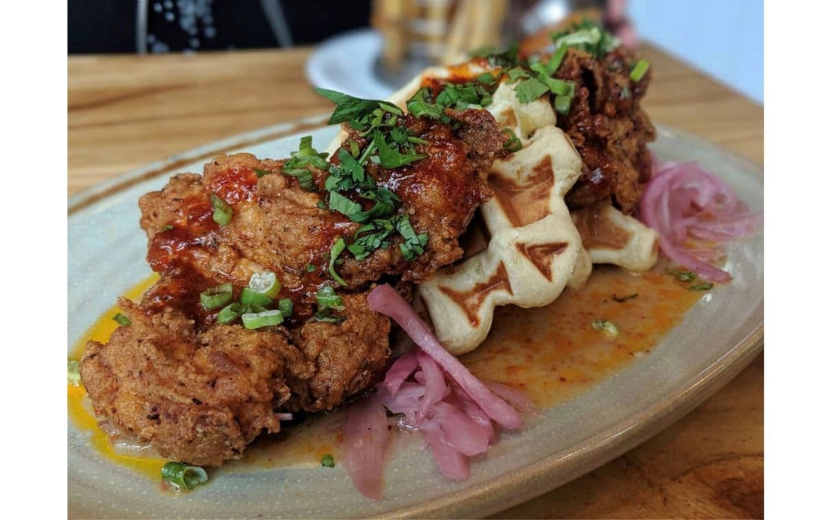 Korean Fried Chicken and Waffles