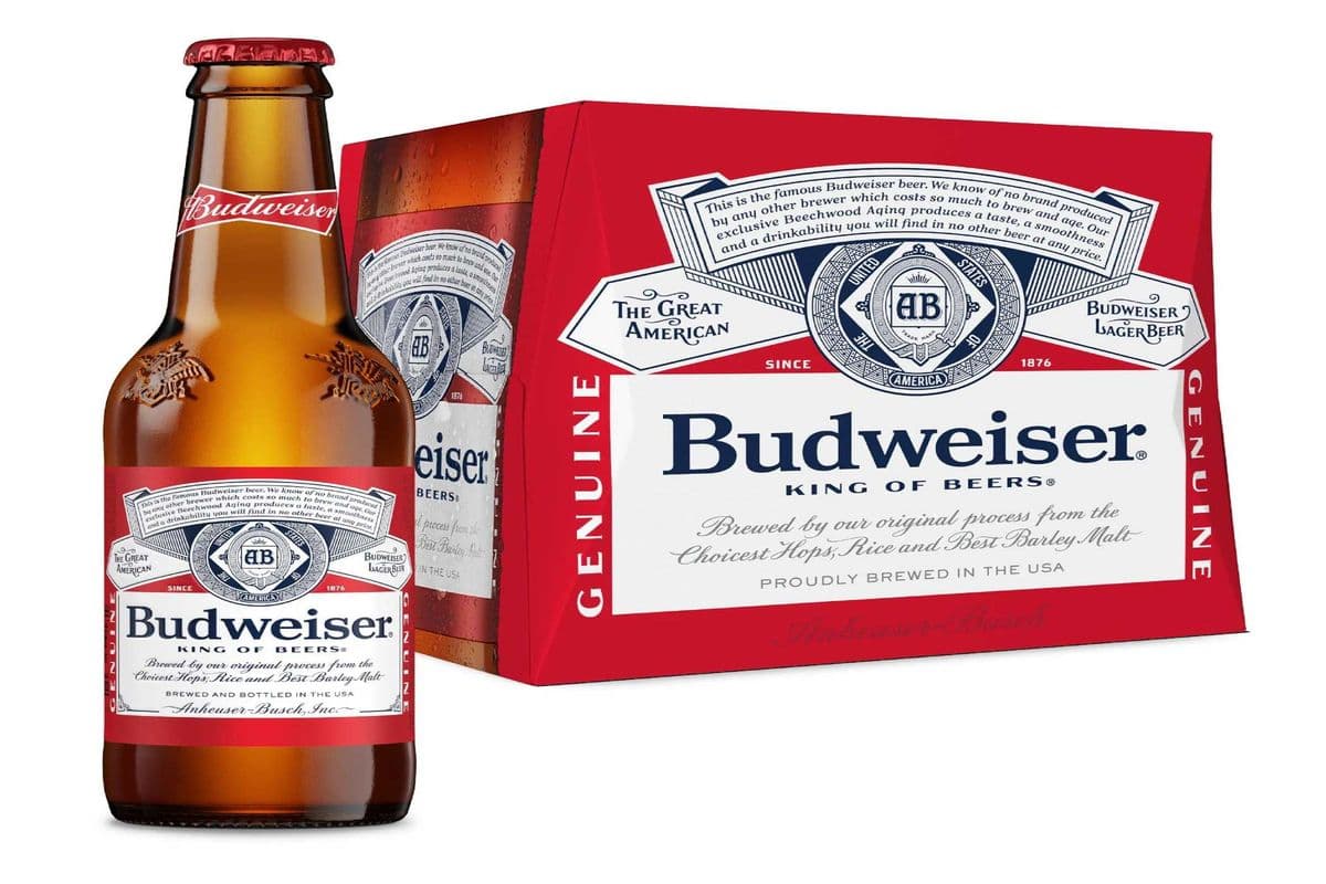 Budweiser Lager Beer 12 Bottles (12 x 341ml)