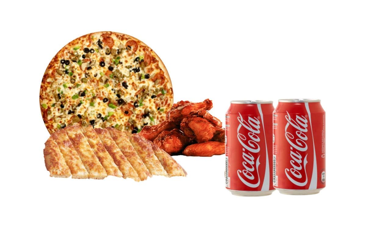 Medium Pizza and Wings