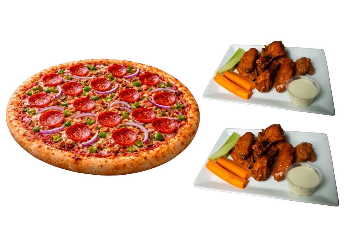 Combo #3 (12 Slices Pizza and 2-Pounds Wings)