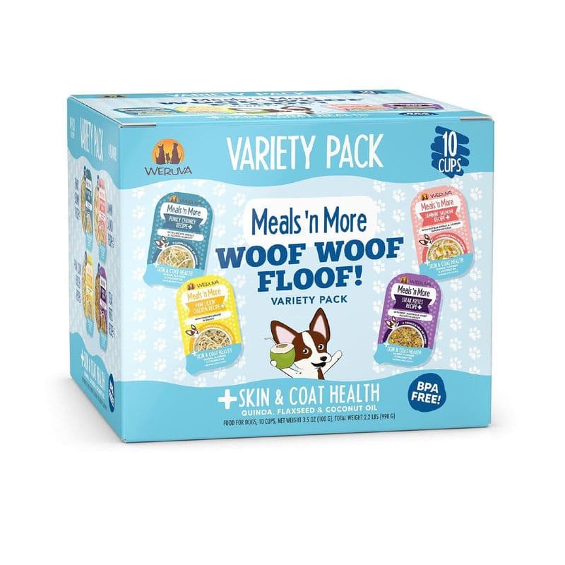 Weruva Classic Dog Meals 'N More, Woof Woof Floof! Variety Pack 3.5 oz x 10pk
