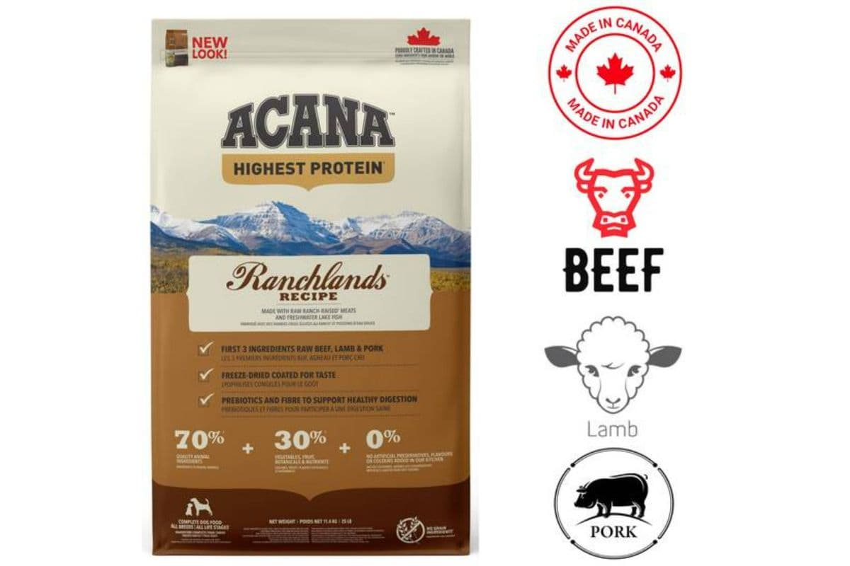 Acana Ranchlands Adult Dry Dog Food (25 lbs)