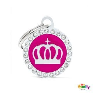 MyFamily Pink Glam Crown Engraved Tag