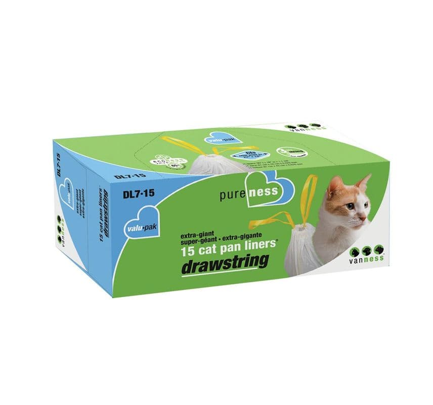 Van Ness Extra Large Drawstring Cat Litter Box Liners, 15 Count