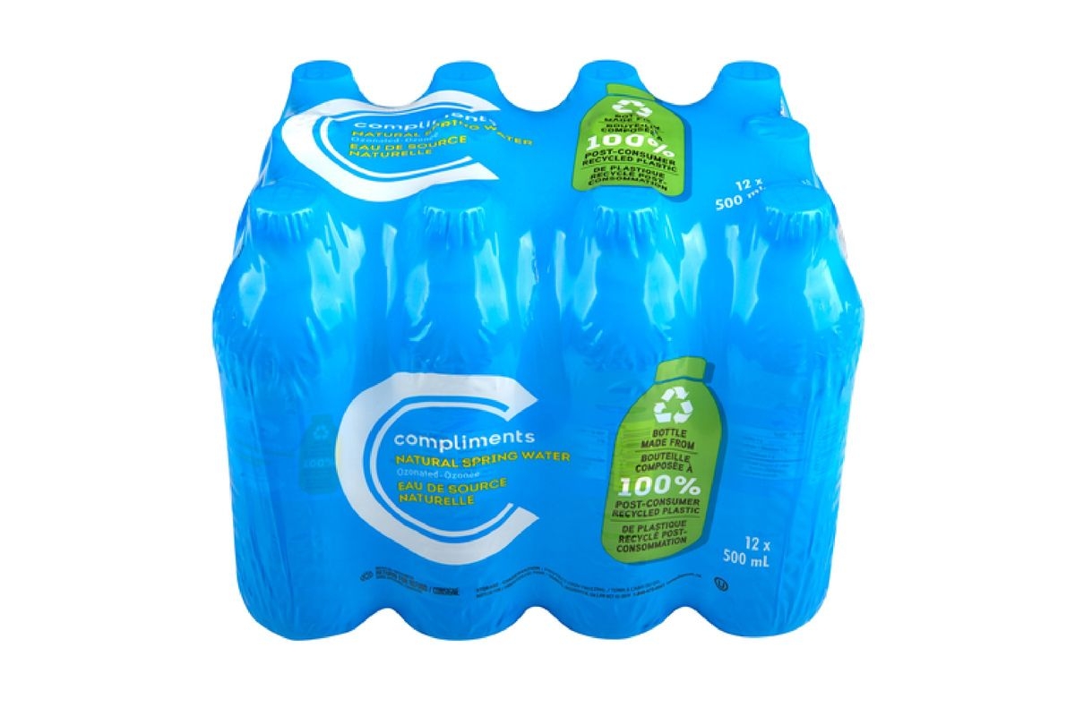 Compliments Spring Water Bottles