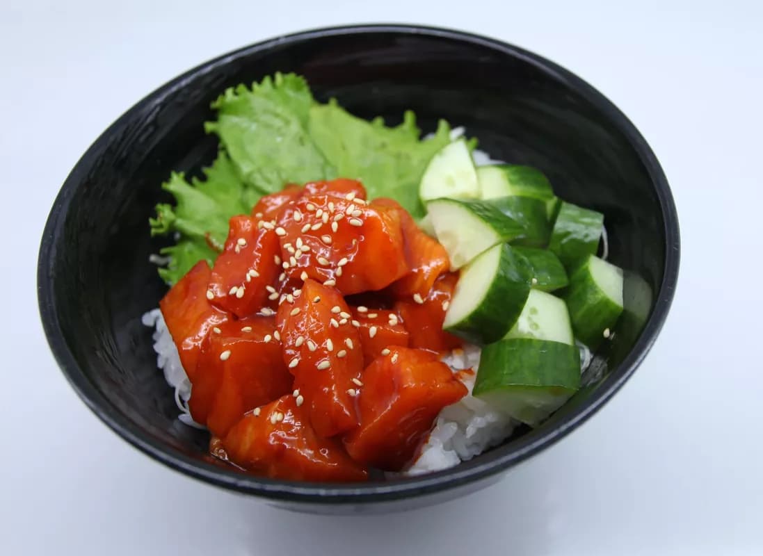 Spicy Salmon Sashimi Donburi
