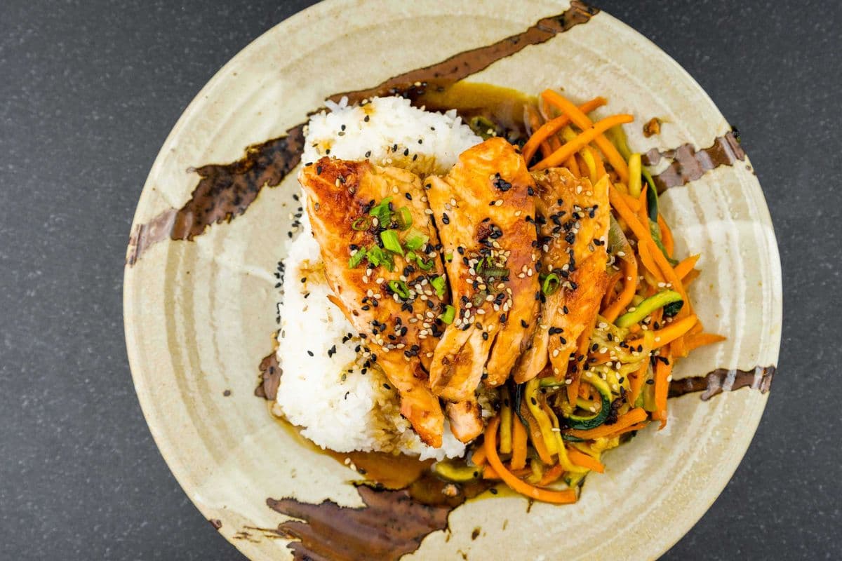 Salmon Teriyaki with Rice