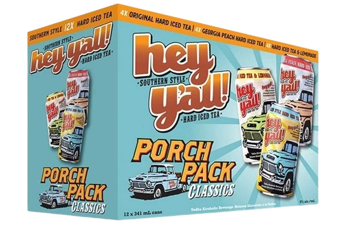 Hey Yall Hard Iced Tea Porch Pack Classics 341ml 12pk Can