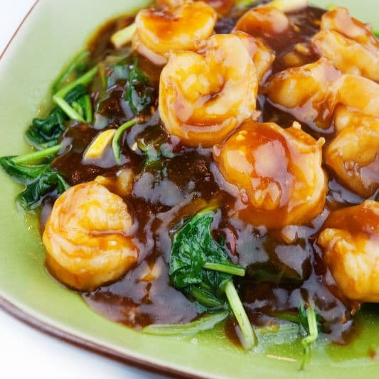 149. Prawn in Chilli Sauce with Spinach