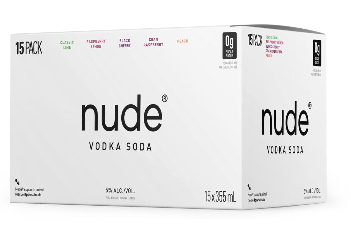 Nude Vodka Soda Mixer 355ml 15pk Can