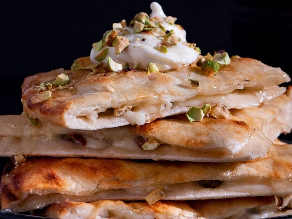 Mascarpone Honey And Pistachio Naan