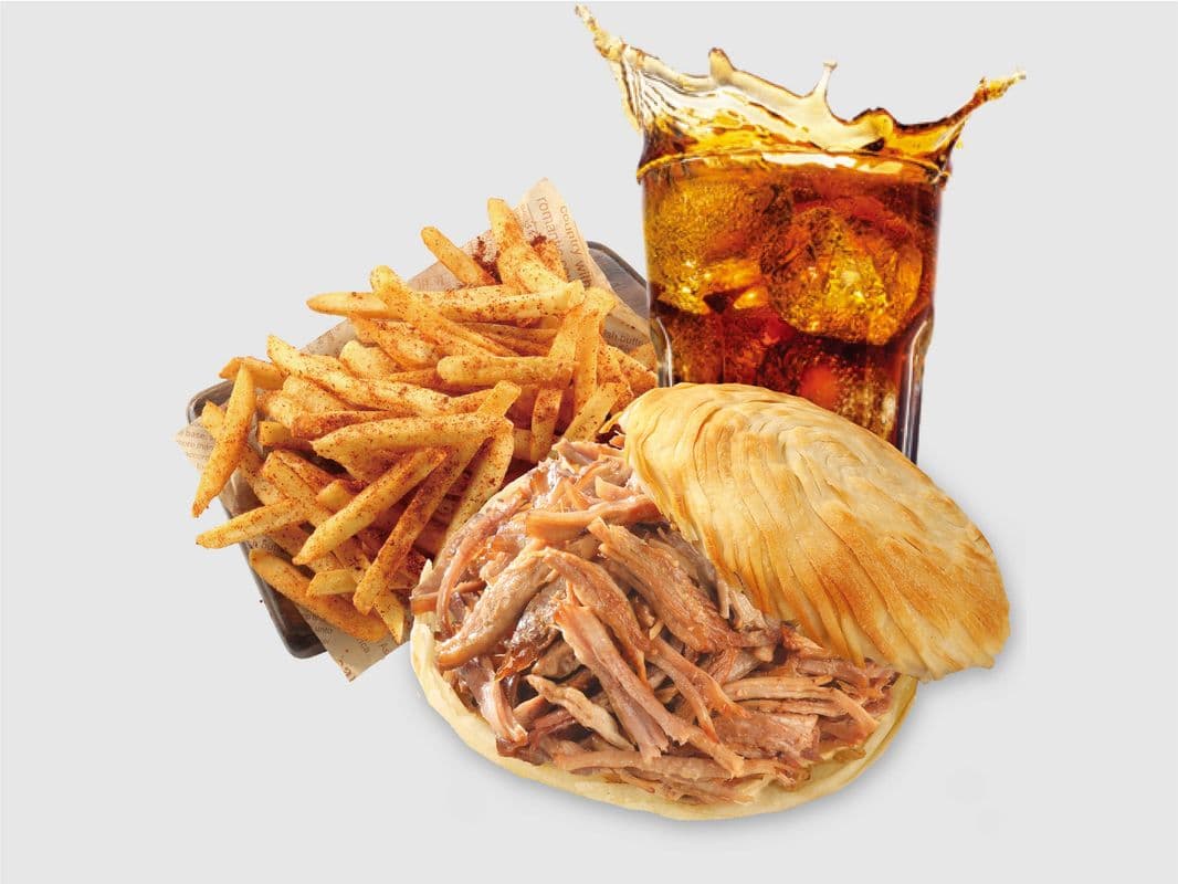 Smokin' Hot Rockin' Fries Classic Combo (w/ Crispy Burger + Drink) / 摇摇薯条经典套餐(搭配肉夹馍 + 饮料)