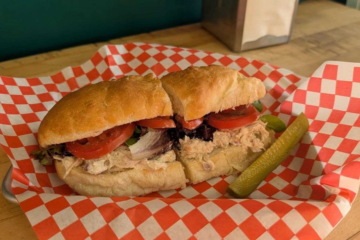 Chicken salad on a bun