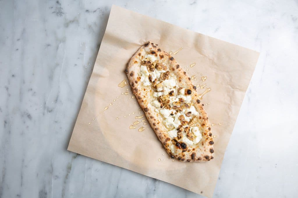 Goat Cheese, Honey, and Crushed Walnuts