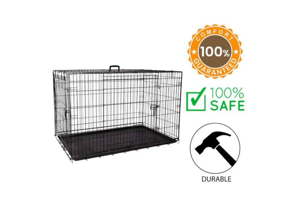 BuD'z Deluxe Crate Foldable Double Doors Dog (48 Inches)