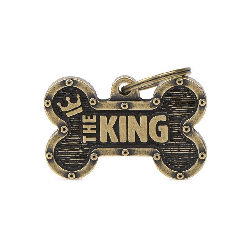 MyFamily Bronx Bone King English Brass Engraved Tag