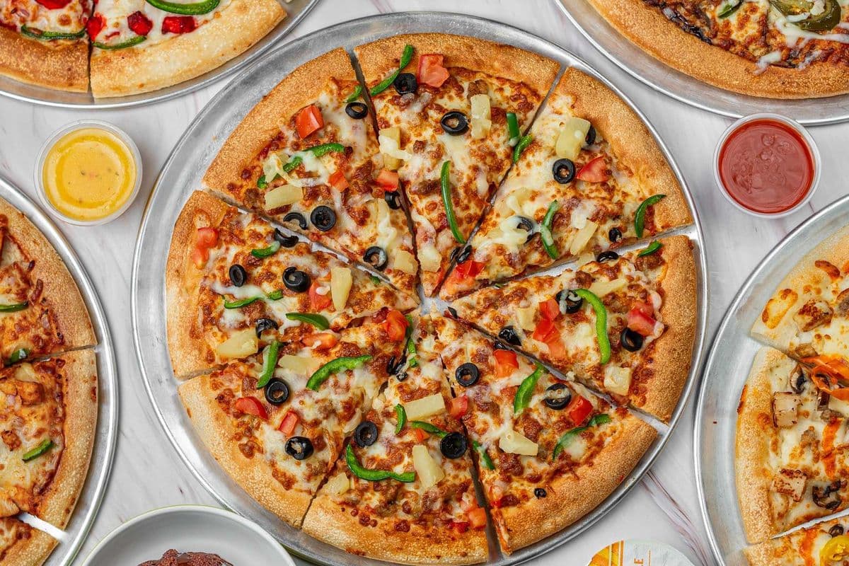 Two Small Pizzas with Two Can Pop and Dip