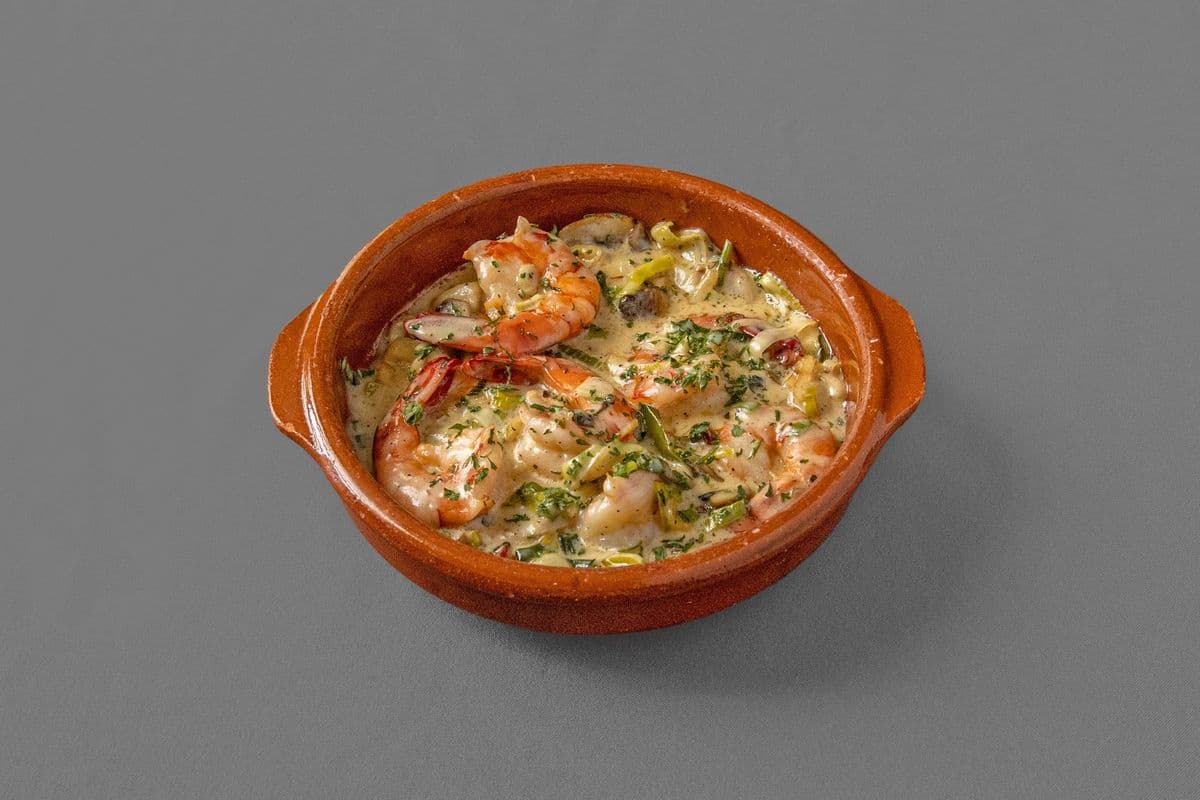 Crevettes à l'Ouzo et aux champignons