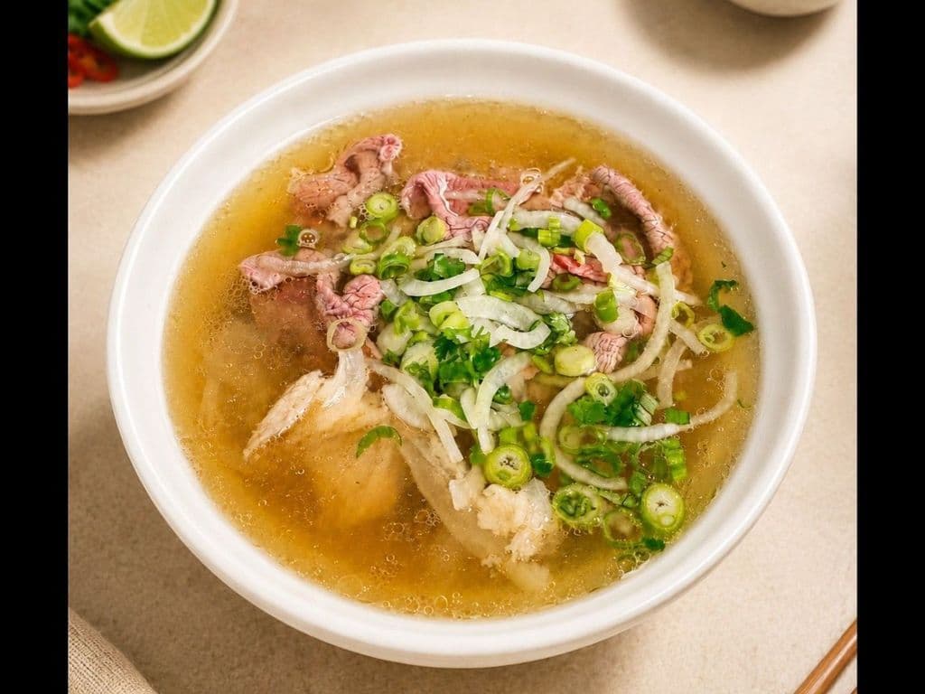 207. Medium Rare Beef & Tendon Rice Noodle Soup