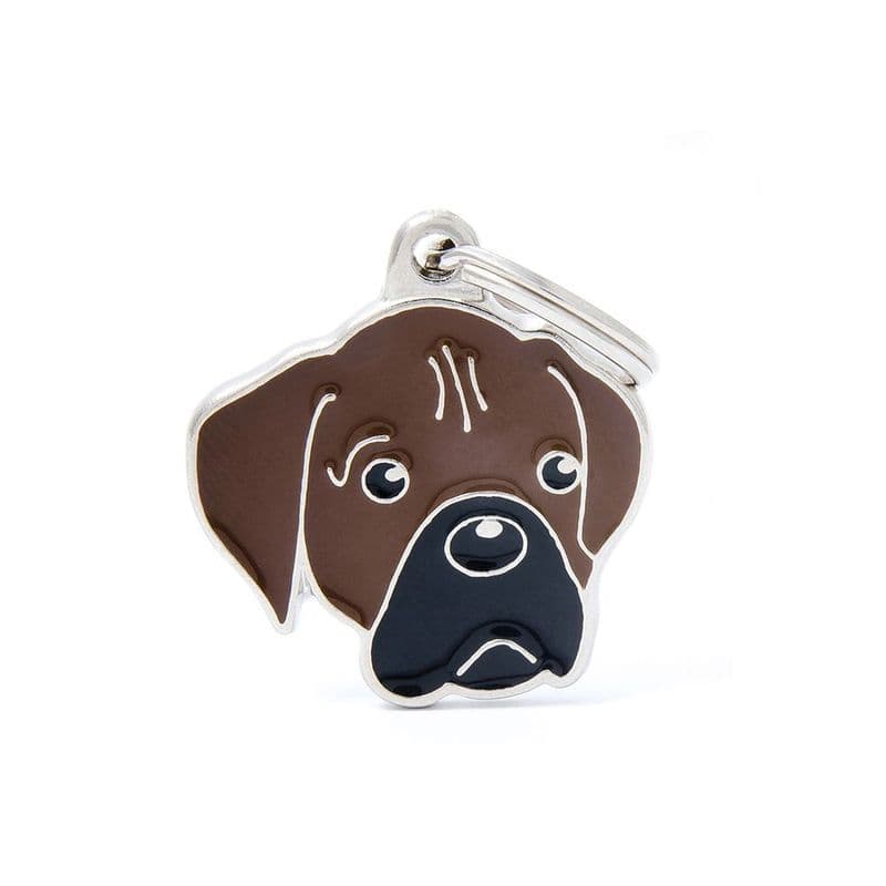 MyFamily Brindle Boxer Engraved Tag