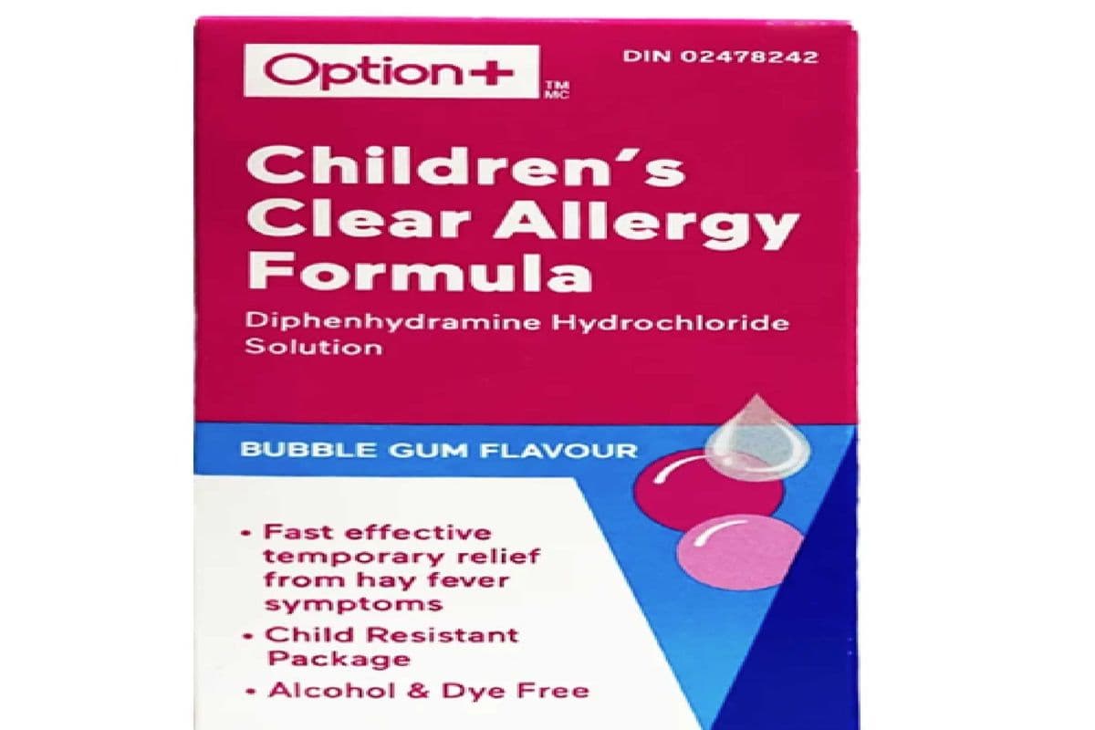 OPTION+ CHILDREN'S CLEAR ALLERGY FORMULA DYE-FREE BUBBLEGUM FLAVOR SYRUP 115ML PACK (115 ML)