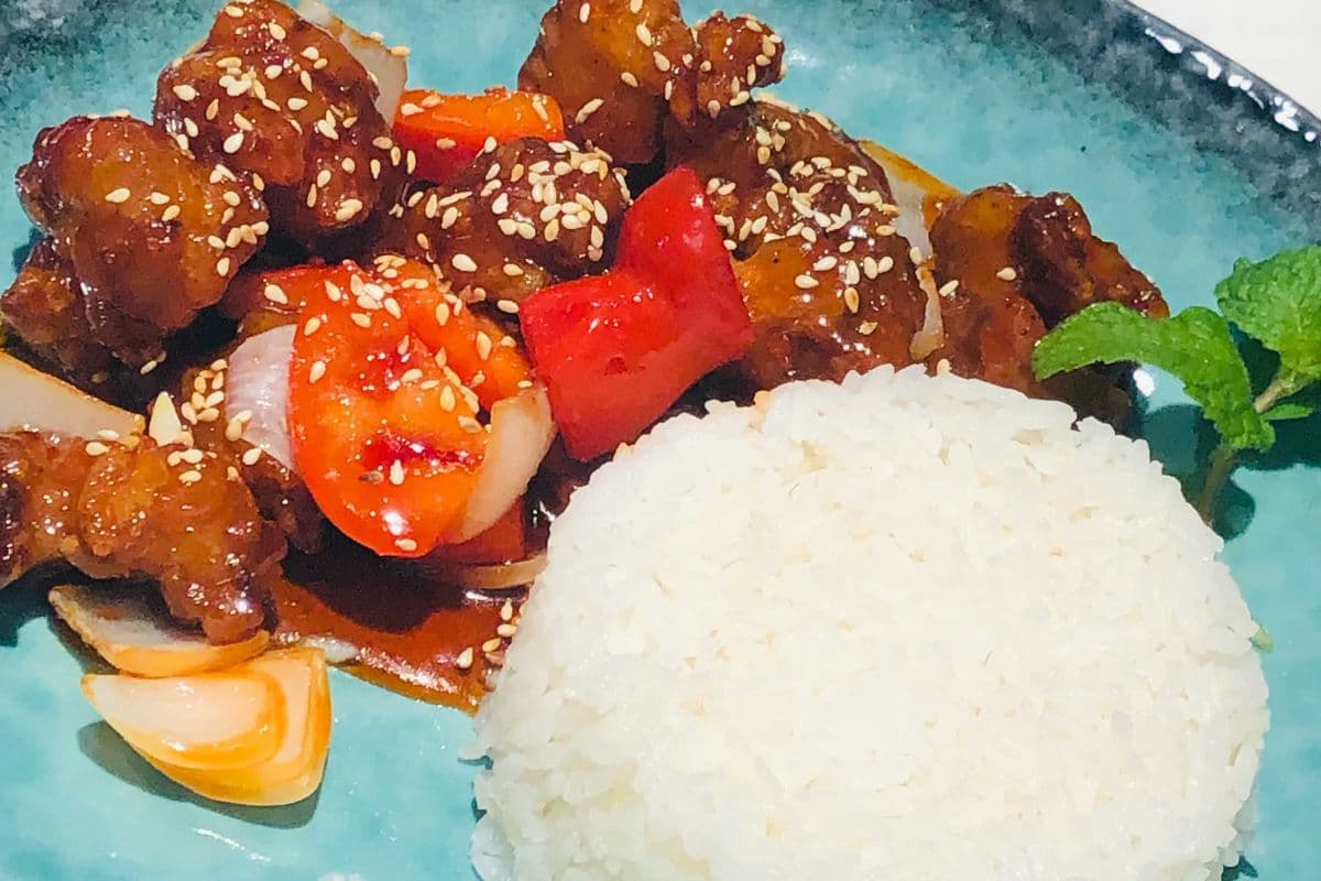 51. Sweet-and-Sour Chicken with Rice