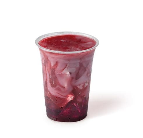 Iced Hibiscus Tea made with coconut milk (plant based)