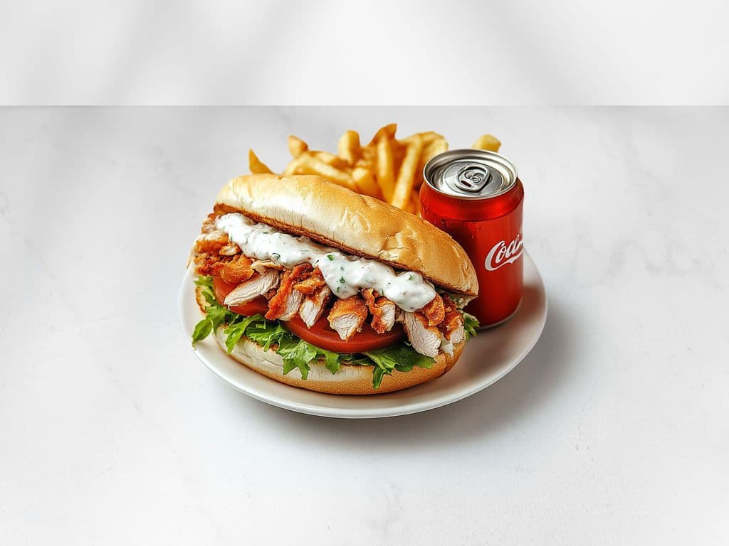 Weekday - Small Chicken Shawarma (Doner) Sandwich with Fries & Pop