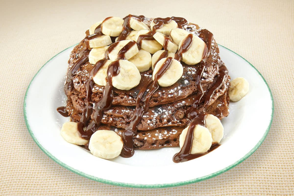 Triple chocolate pancakes