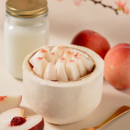 Canned Peach Coconut Pudding 黄桃罐头椰子冻