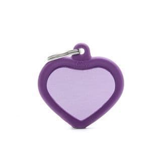MyFamily Purple Heart Aluminum Purple Rubber Engraved Tag