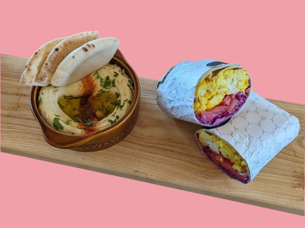 Cauliflower Wrap + Hummus + Bread