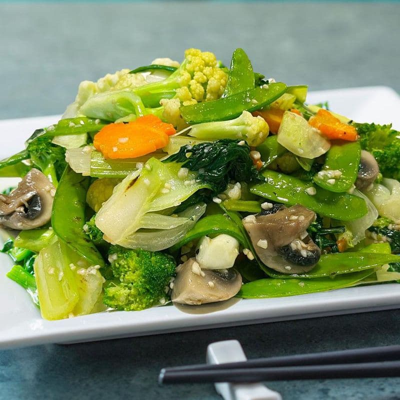 Sauteed Assorted Vegetables with Garlic Sauce 蒜茸炒什菜
