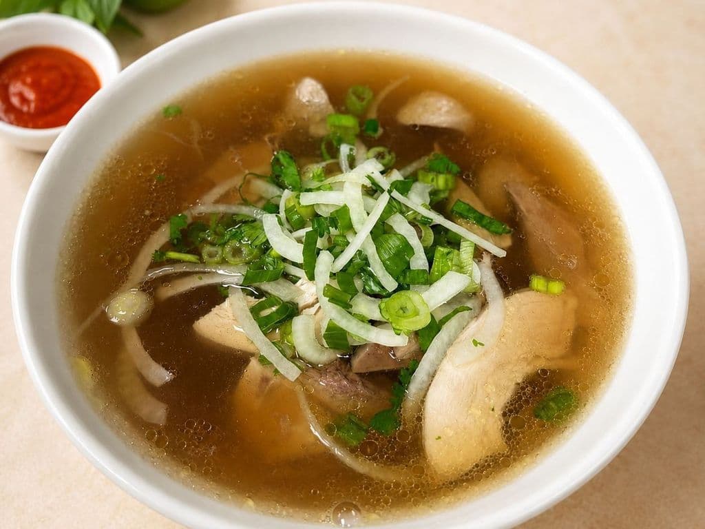 205. Medium Rare Beef and Chicken Rice Noodle Soup