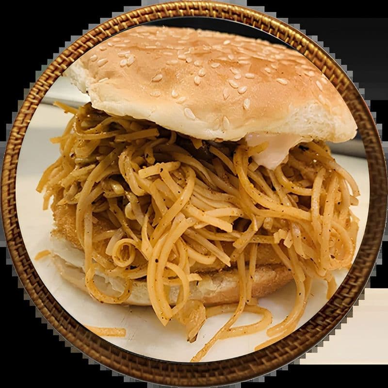 Veg Tikki noodle burger