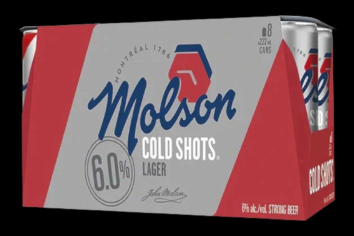 Molson Canadian Cold Shots Lager Beer 8 Cans (8 x 222ml)