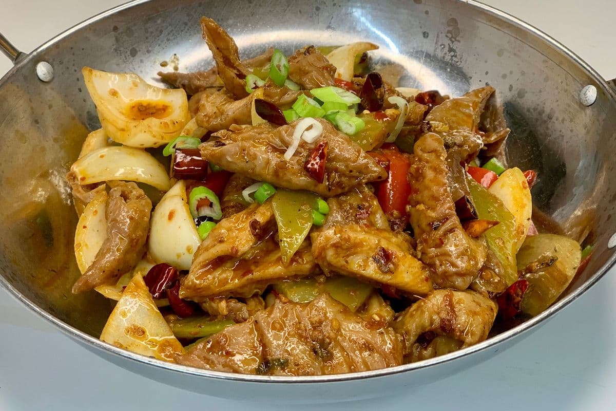 83. Pork Intestine in Dry Pot