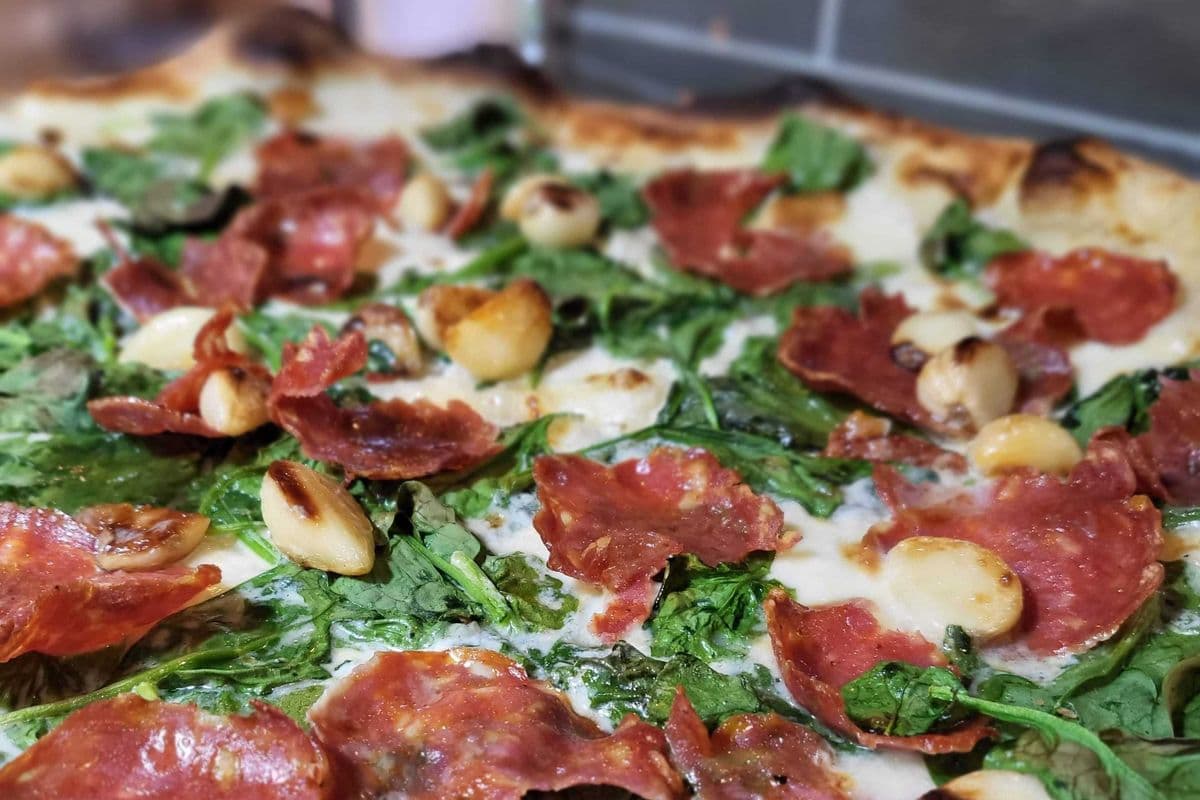Creamy Hot Salami Pizza