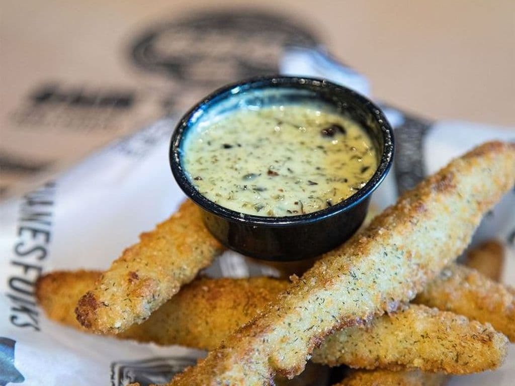 Fried Pickles + DIP of yer Choice!