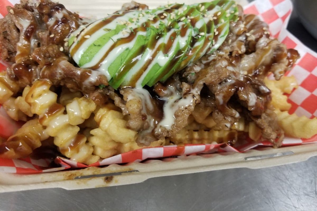 "New" Teriyaki Beef with Avocado and Fries