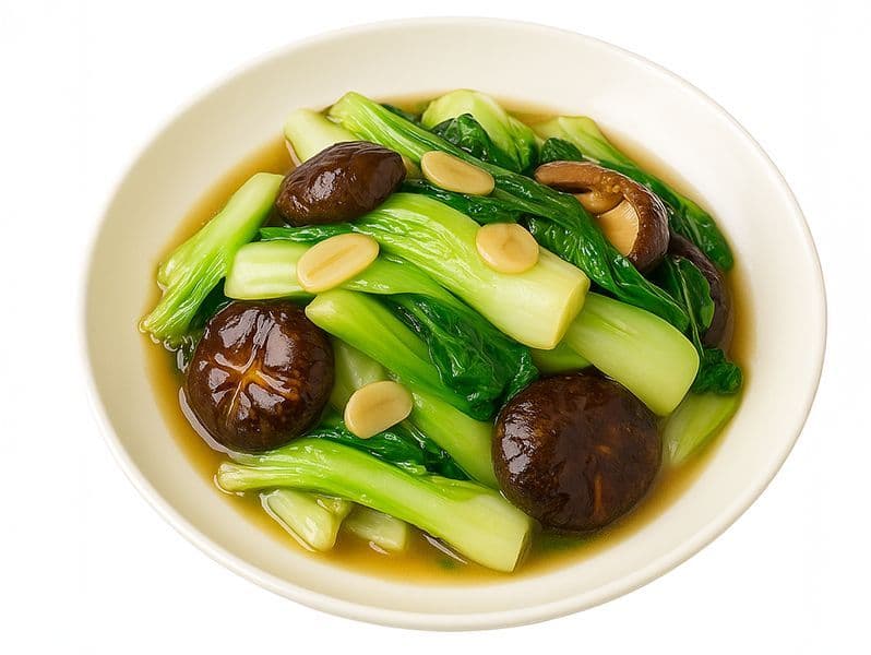 Braised Shiitake Mushrooms with Choy Sum 香菇菜心