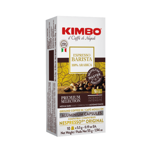 Kimbo - Espresso Barista 100% Arabica Aluminum Coffee Pods, 10 Pack